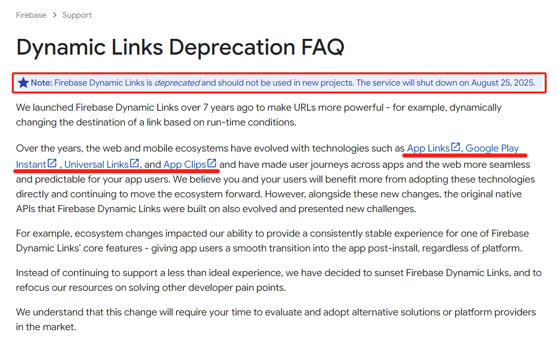 Alternatives to Firebase Dynamic Links