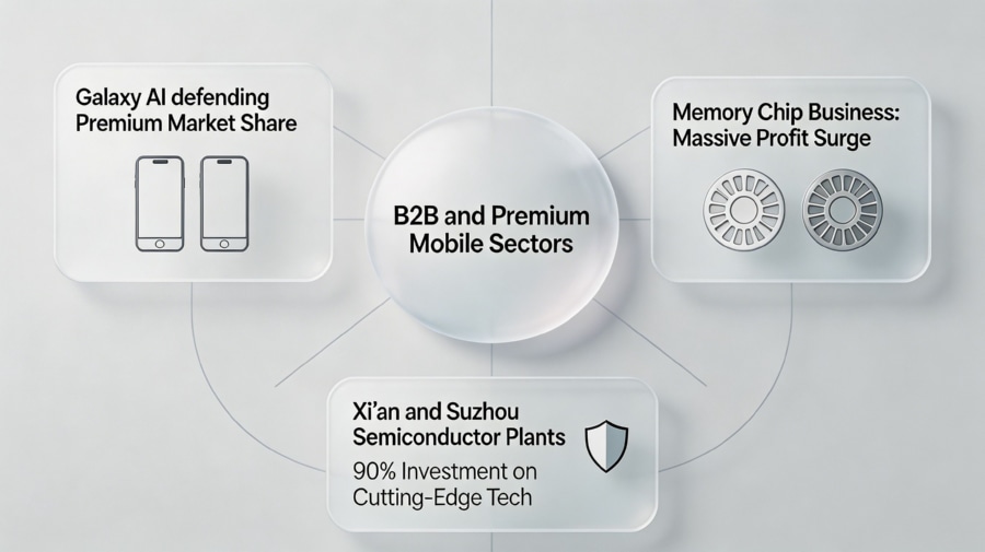 Samsung appliance deficit and memory chip surge data.