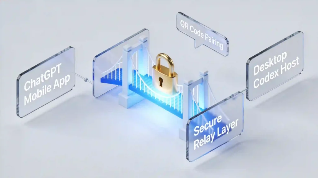 ChatGPT mobile app secure pairing with desktop.