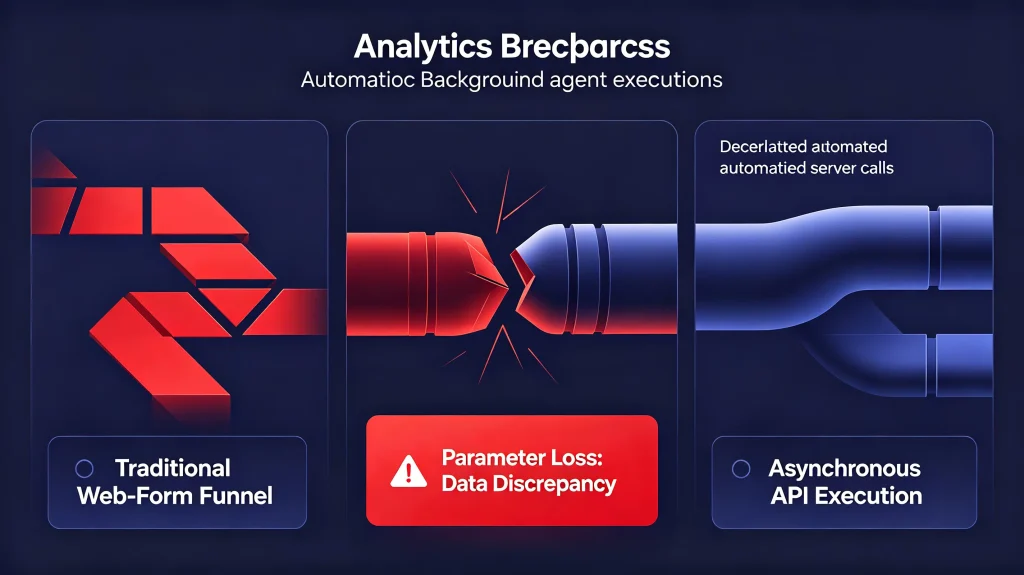 Agentic background execution causing attribution data discrepancy.