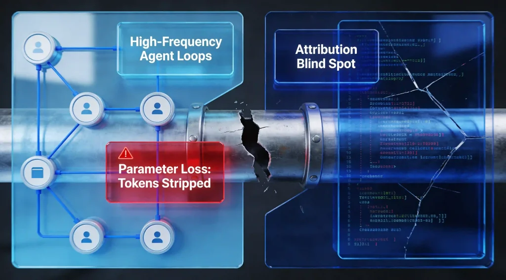 Automated agent traffic and attribution gaps.